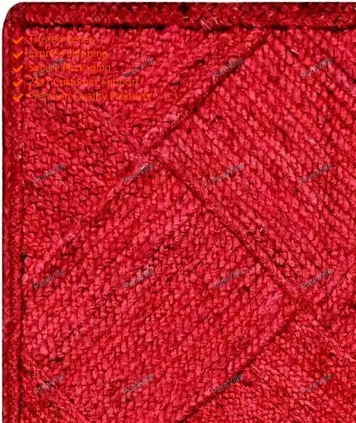 4 x 7 Feet Bohemian Jute Area Rug Handmade Indian Hand Woven Carpet