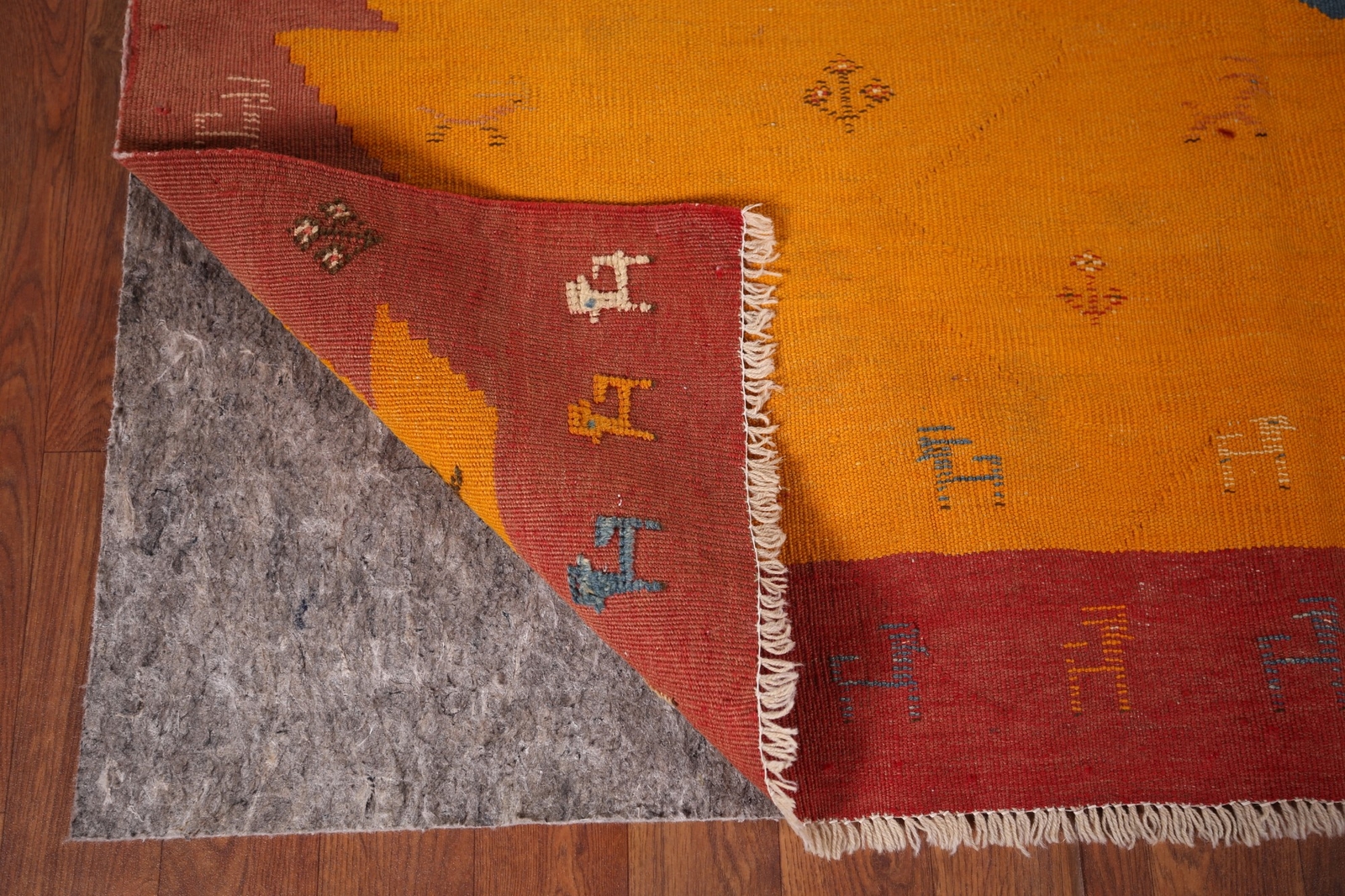 Vintage Flat weave Nomadic Wool Vegetable Dye Kilim Qashqaii Reversible Rug 5×6