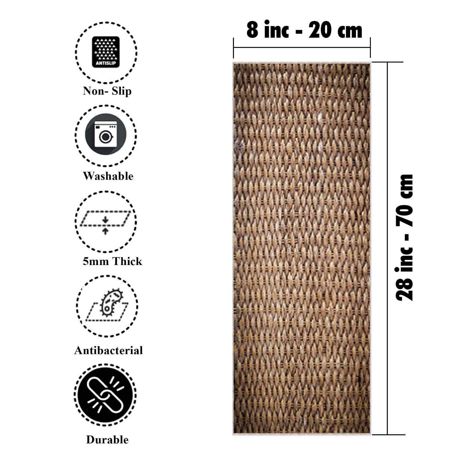 Brown Color Stair Rug, Stair Tread Rug, Stair Treads Rug, Carpet Stair Treads