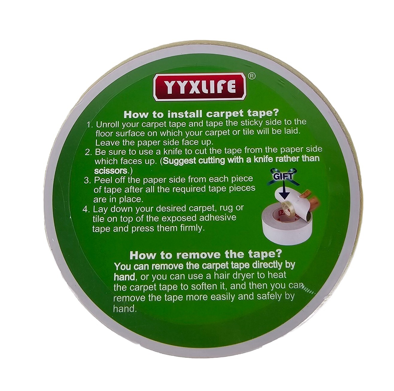 YYXLIFE Double Sided Carpet Tape for Area Rugs Carpet Adhesive 2 Inch x 30 Yards