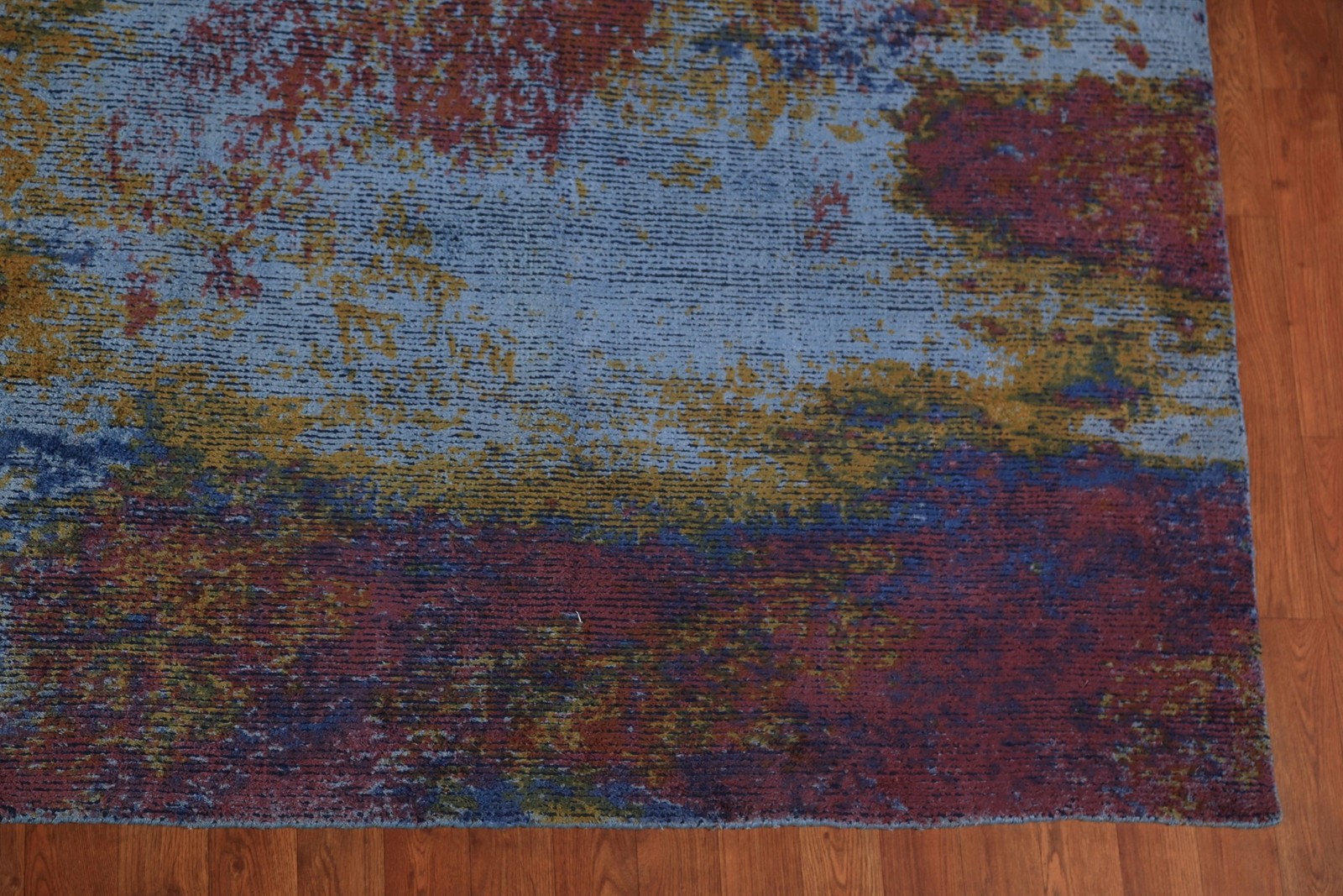 Artistic Abstract Indian Area Rug 10×13 Wool Hand-knotted Contemporary Carpet