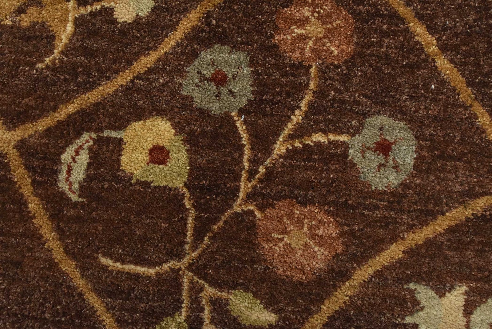 Aubusson Ziegler 9’11” x 13’5” Brown Wool Traditional Hand-Knotted Oriental Rug