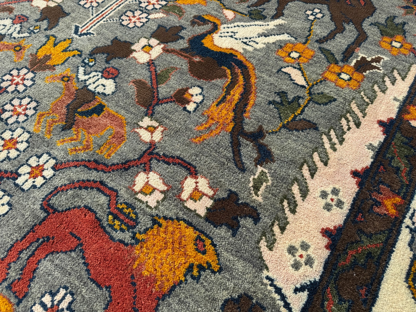 8×10 BLUE HANDMADE ORIENTAL RUG WOOL handwoven oushak new tree of life animals