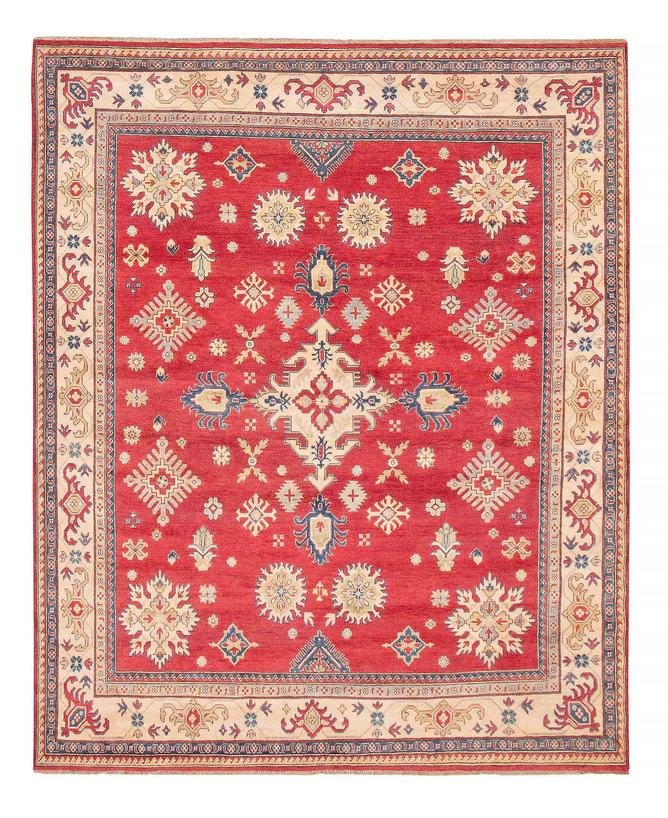 Traditional Hand-Knotted Geometric Area Rug 8’1″ x 10’0″ Oriental Wool Carpet