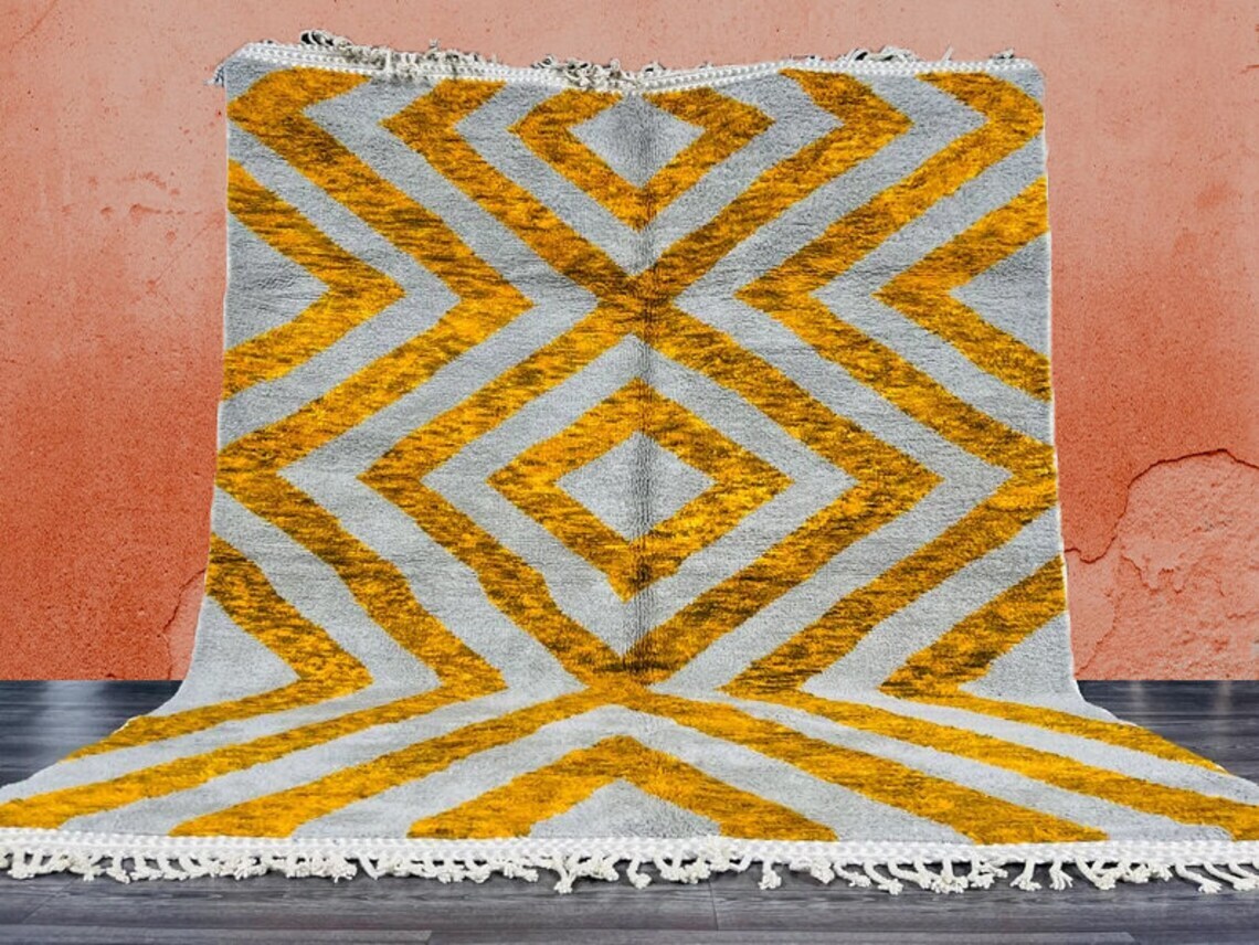 Custom Beni Ourain Moroccan wool berber Rug-Beni Ourain Style Carpet-Handwoven G