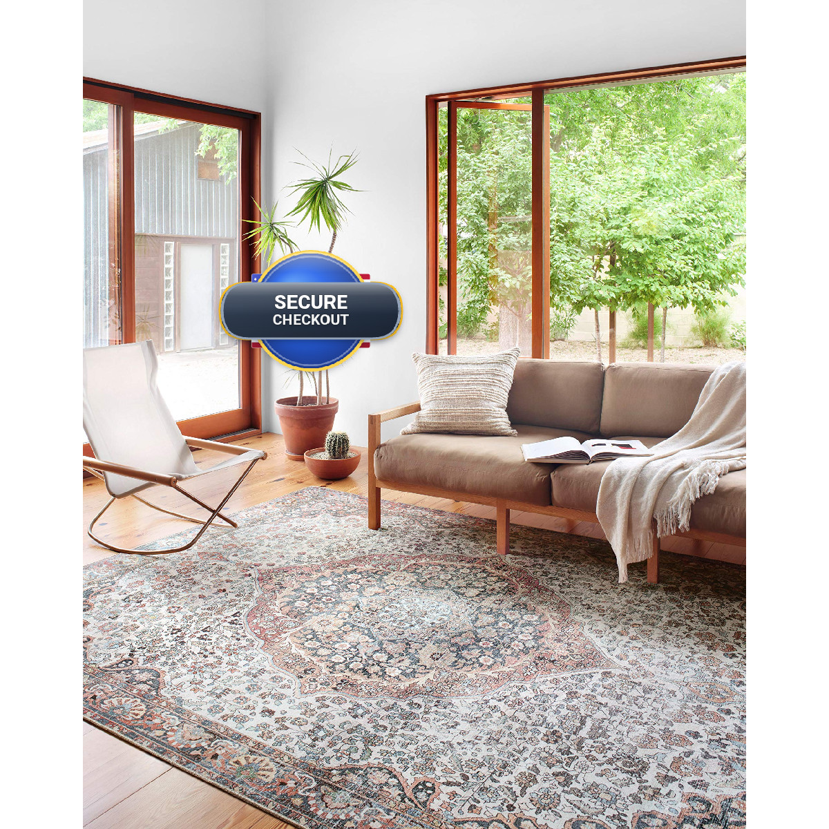 Loloi Wynter Collection Wyn-01 Red/Multi 7-6 X 9-6 Area Rug .13 Thick Area Rug