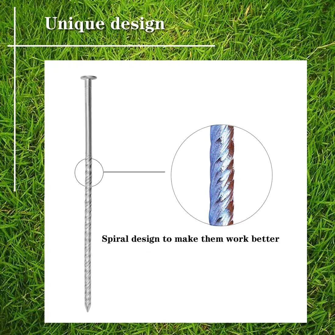 14 Count Outdoor Rv Rug Stakes, Stainless Steel Spiral Patio Mats Stakes, Used f