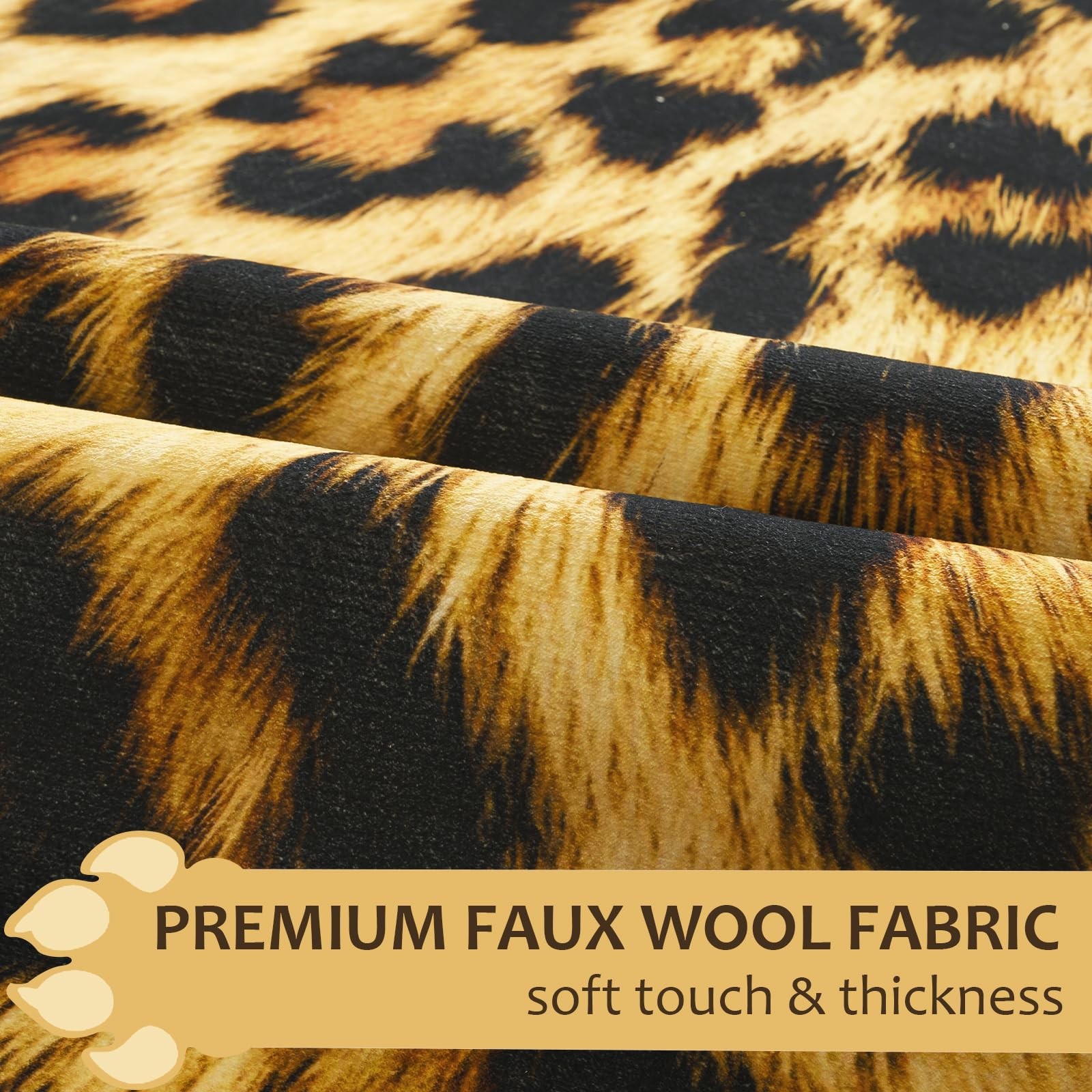 Premium Leopard Rug, Wild Cheetah Print Rugs for Living Room Bedroom, 4×6 feet
