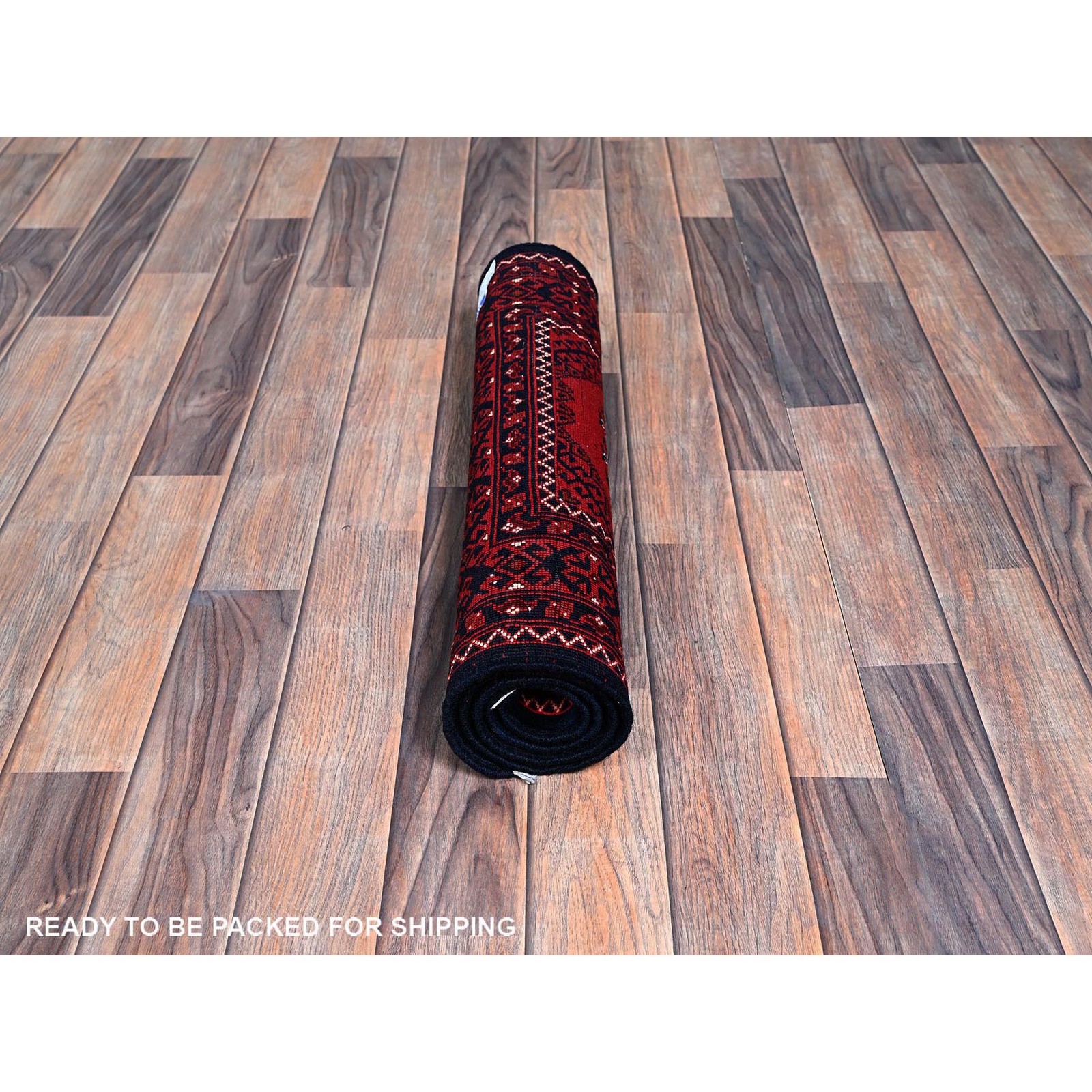 2’2″x3’10” Red Afghan Khamyab Flower Motifs Hand Knotted Soft Wool Mat Rug R718