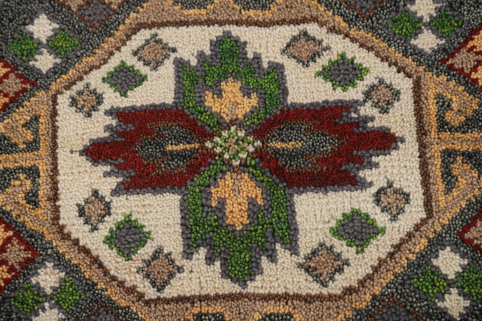 Geometric Super Kazak Dining Room Rug 8’x10′ Gray Handmade Oriental Area Carpet
