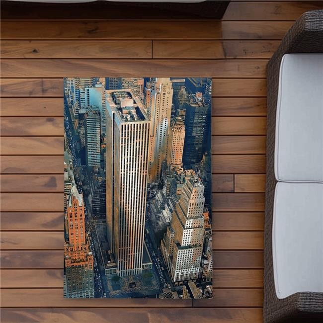 2×3 ft. General Motors Building Rug – Hyperrealist Outdoor Decor – Rectangle
