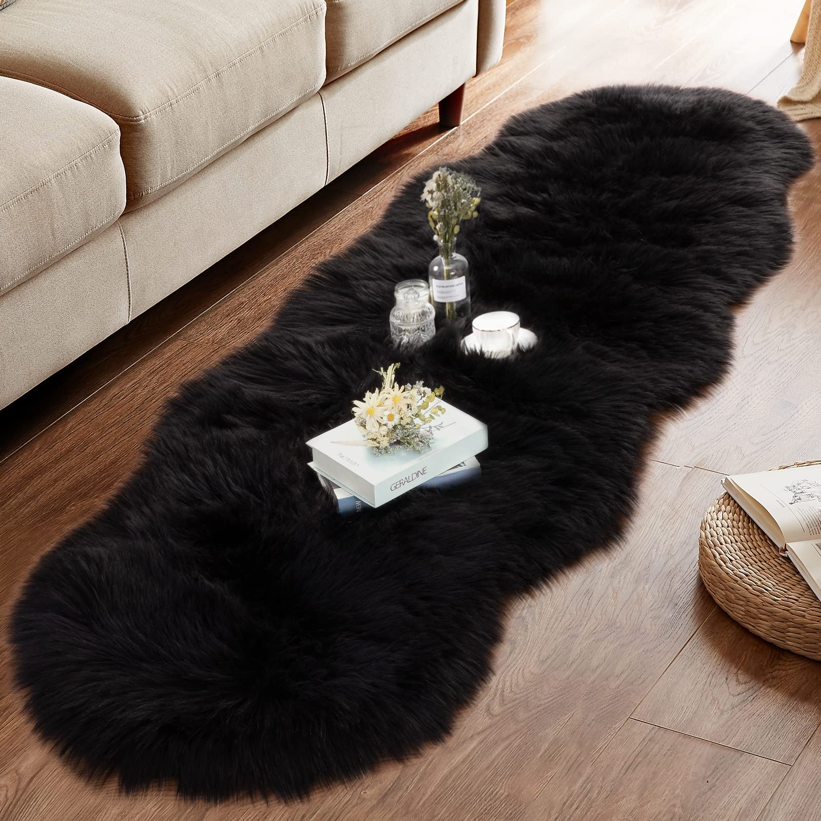 Best Ciicool Ultra Soft Faux Sheepskin Fur Rug Fluffy for Bedroom Fuzzy Carpet