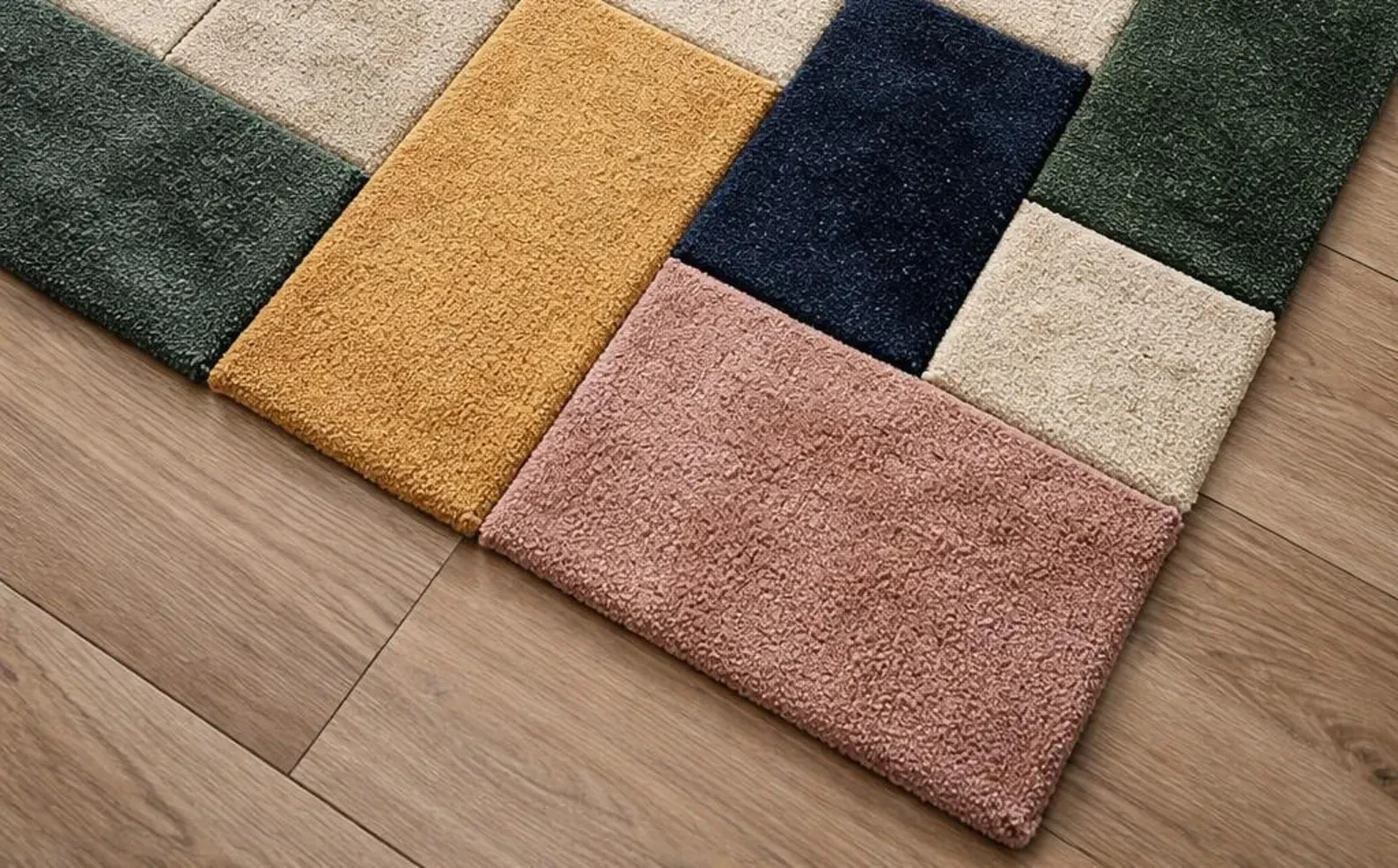 Hand Tufted Wool Rug, Modern Multicolor Abstract Patchwork Area Rug Carpet