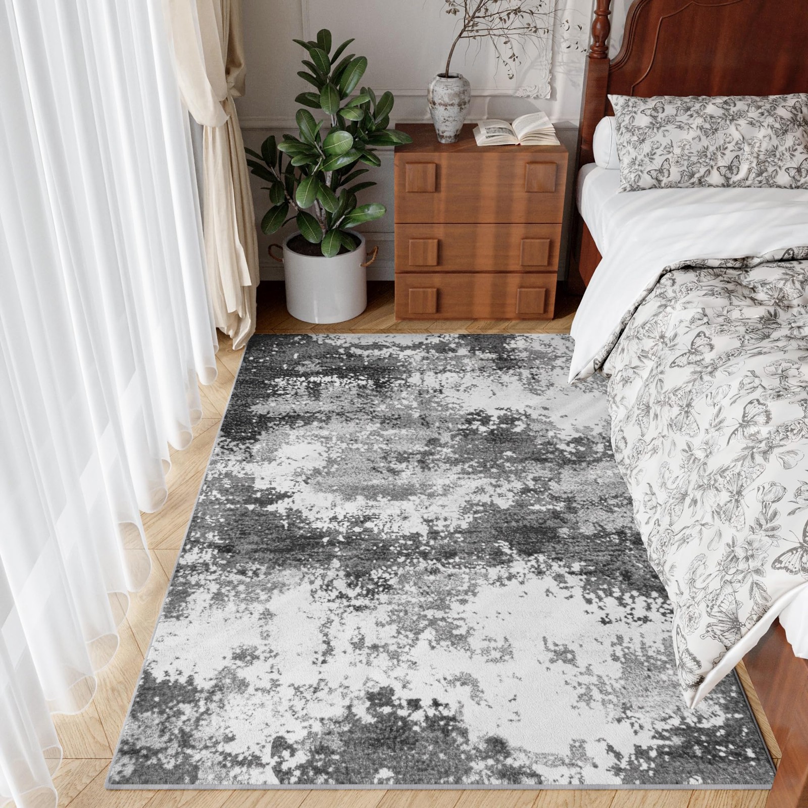 Entryway Rug 3×5 Grey Washable Door Mat Indoor Entrance 36×60