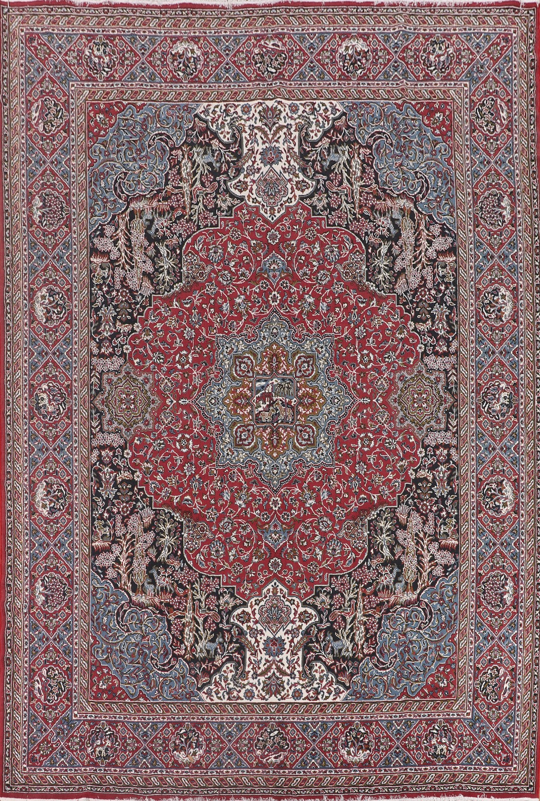 Animals Design Turkish Area Rug 10×13 Traditional Floral Oriental Carpet