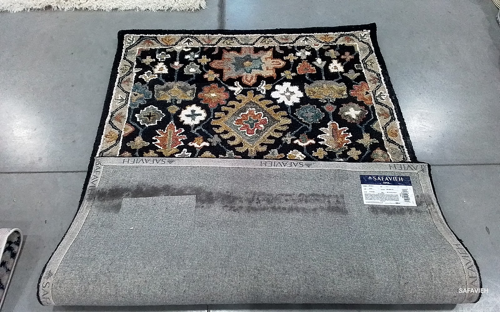 BLACK / RUST 4′-0″ x 6′-0″ Back Stain Rug, Reduced Price 1172789420 APN145Z-4