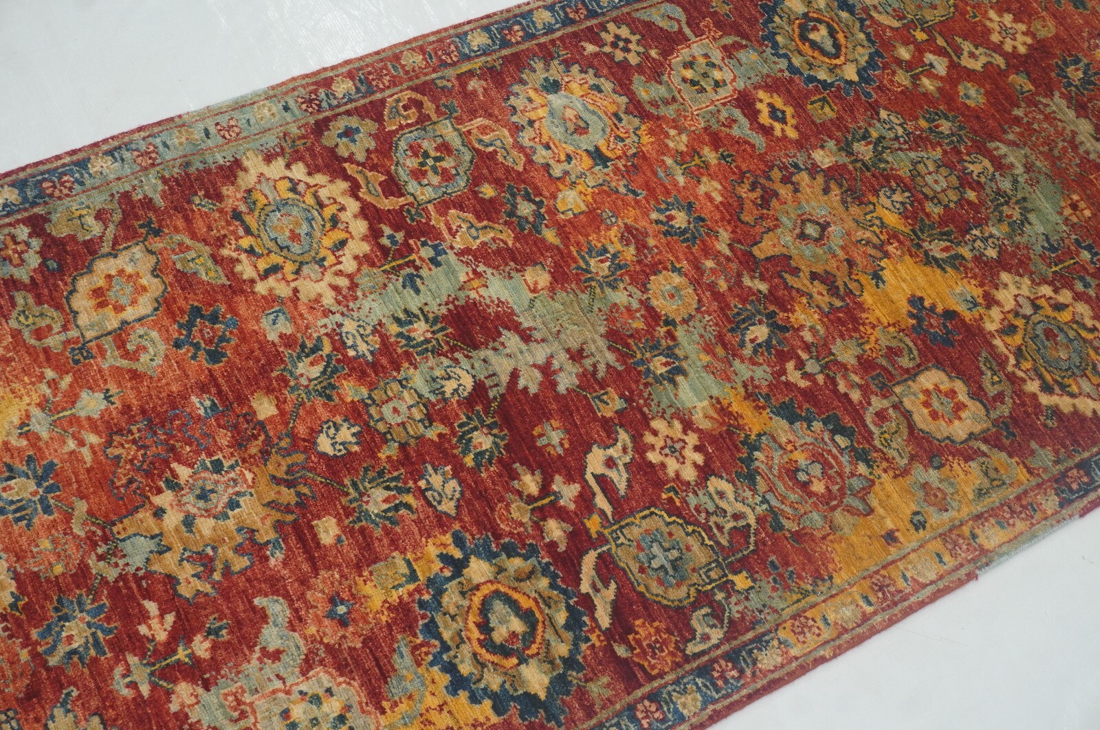 3 x 6 ft Red Bidjar Modern Oriental Afghan Hand Knotted Transitional Area Rug