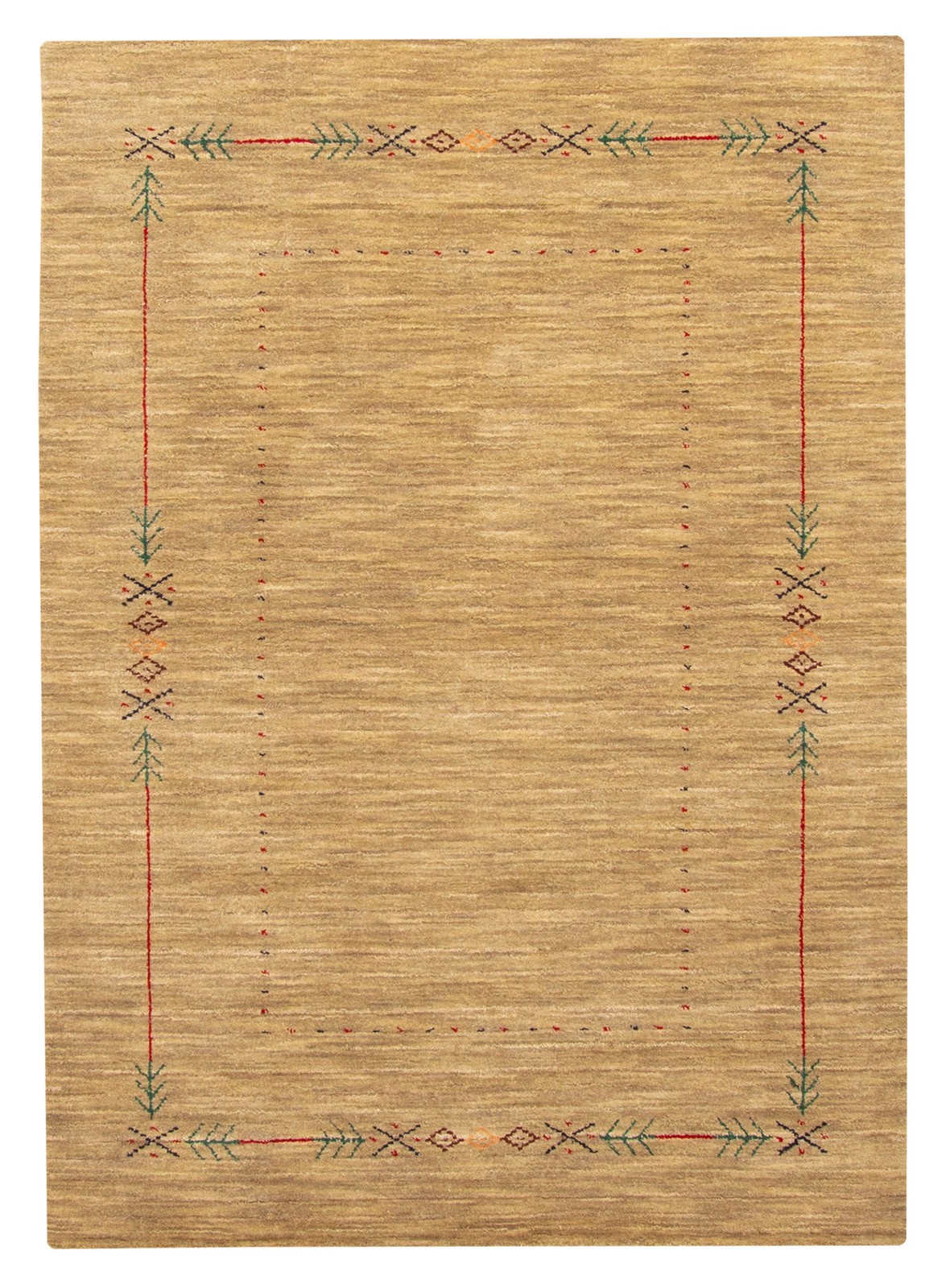 Traditional Hand loomed Area Rug 4’0″ x 5’9″ Khaki Oriental Carpet