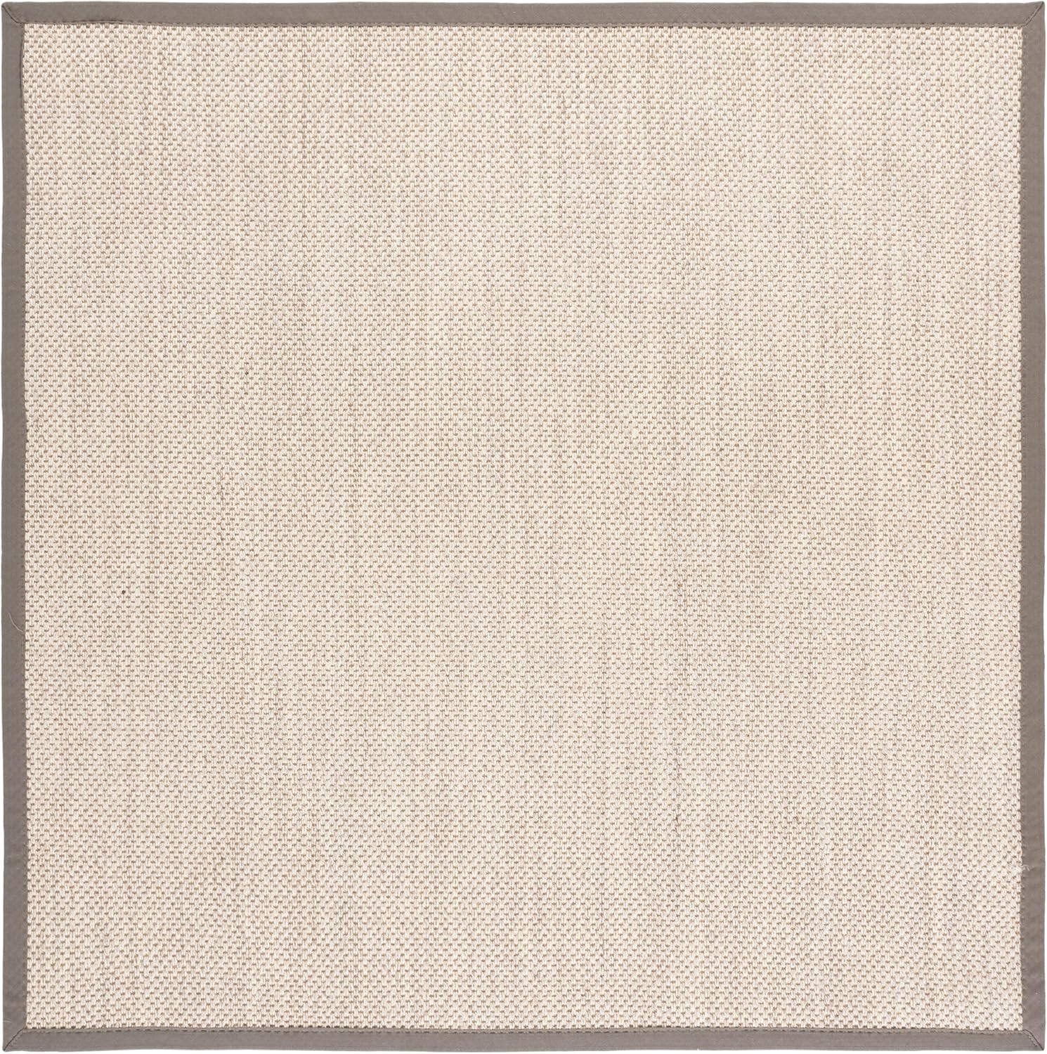 Natural Fiber 6′ Square Area Rug – Marble & Khaki Woven Design