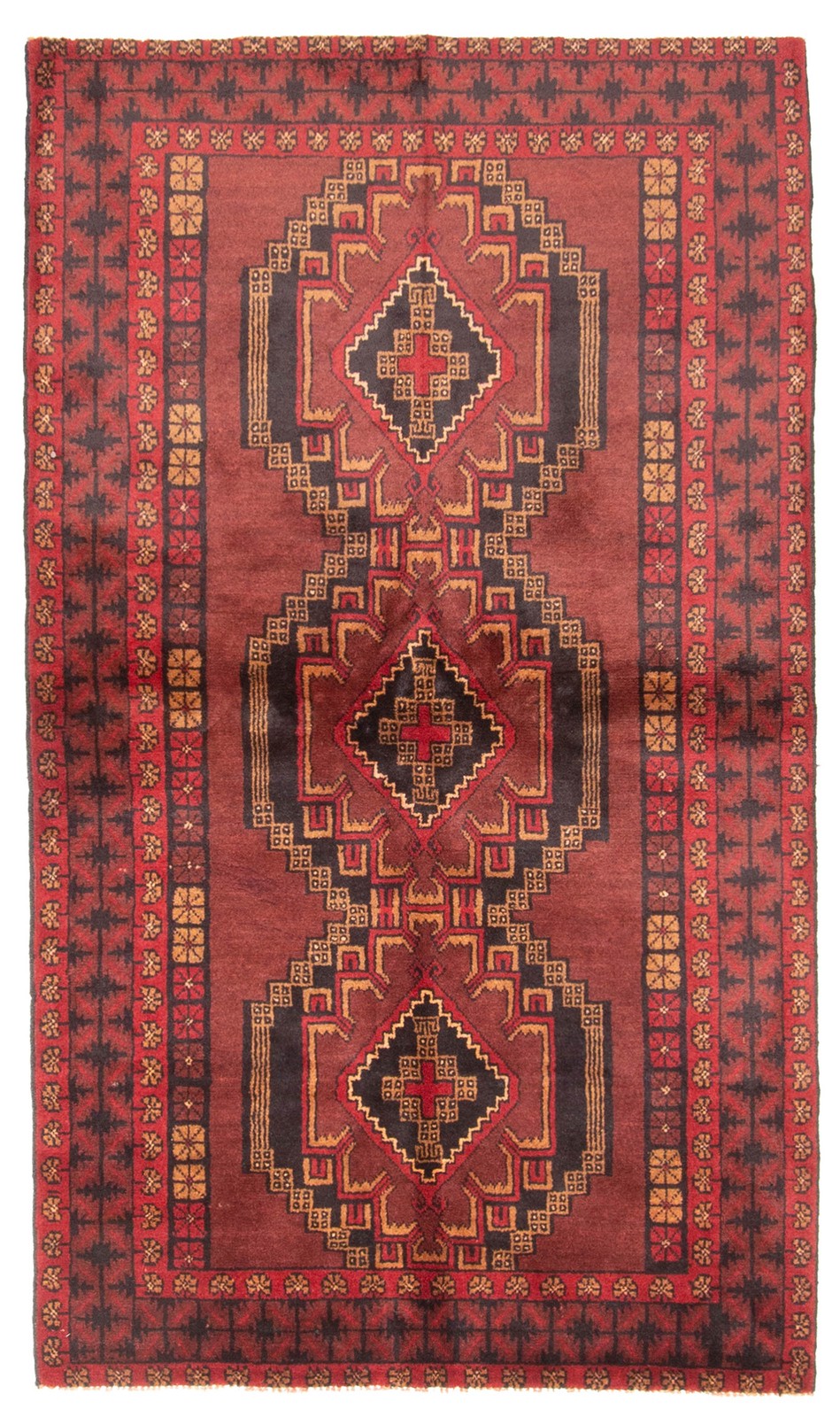 Traditional Vintage Hand-Knotted Area Rug 3’7″ x 6’1″ Oriental Wool Carpet