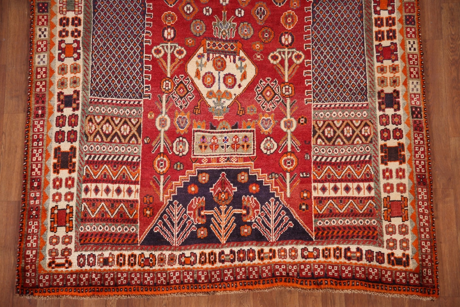 Vintage Tribal Geometric Abadeh Area Rug 5’x8′ Nomad Hand-knotted Wool Carpet