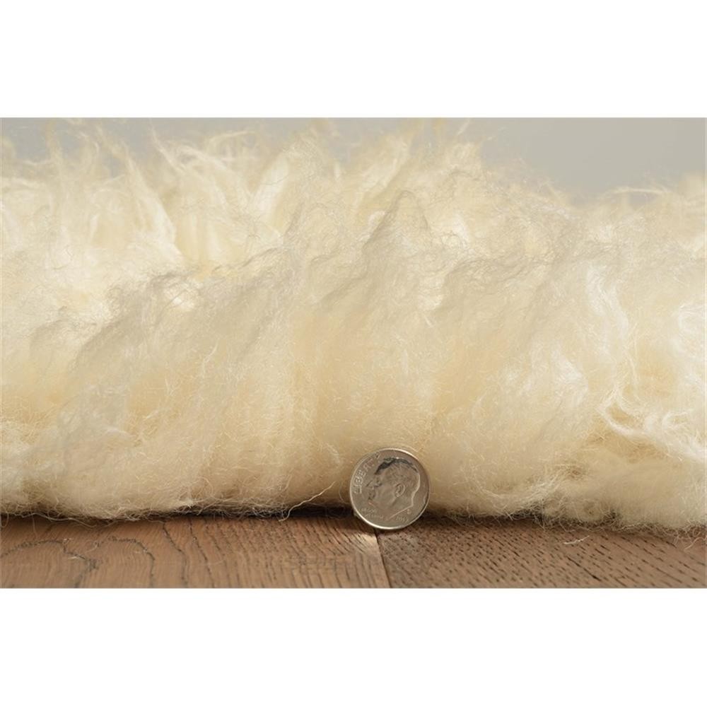 Linon Flokati 5A Shag Wool 36″ x 60″ Rug in Natural