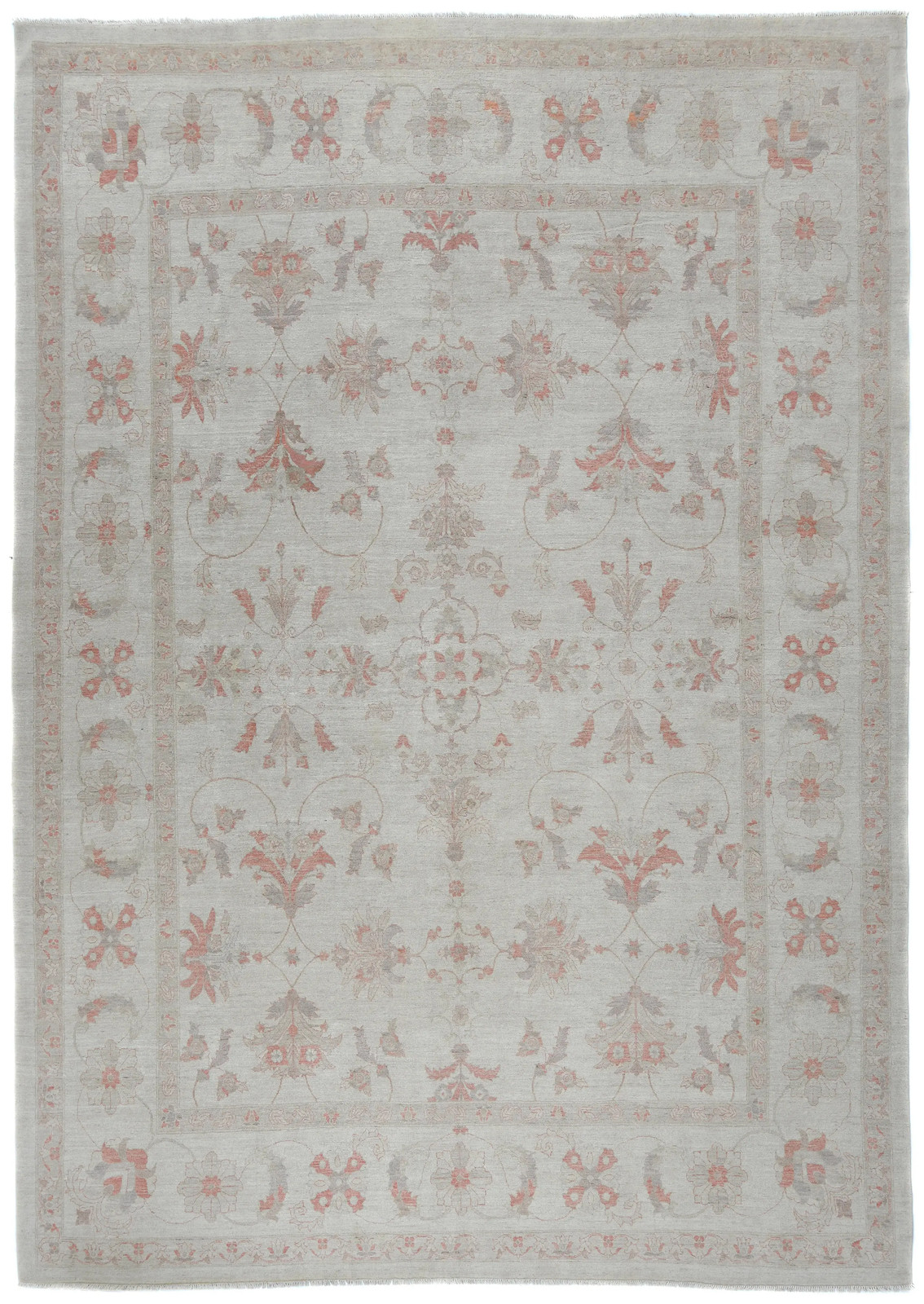 Oversized Muted Floral Oushak Peshawar Oriental Rug Living Room Carpet 12X16 ft