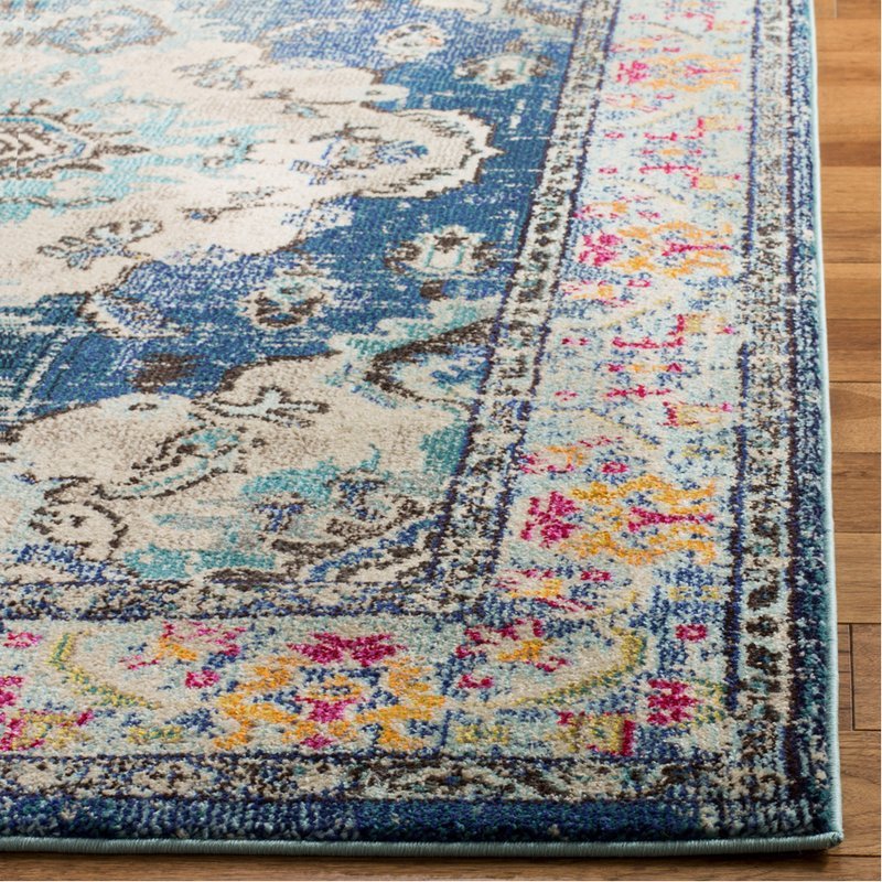 Long Runner Traditional Oriental Medallion Blue Area Rug **FREE SHIPPING**