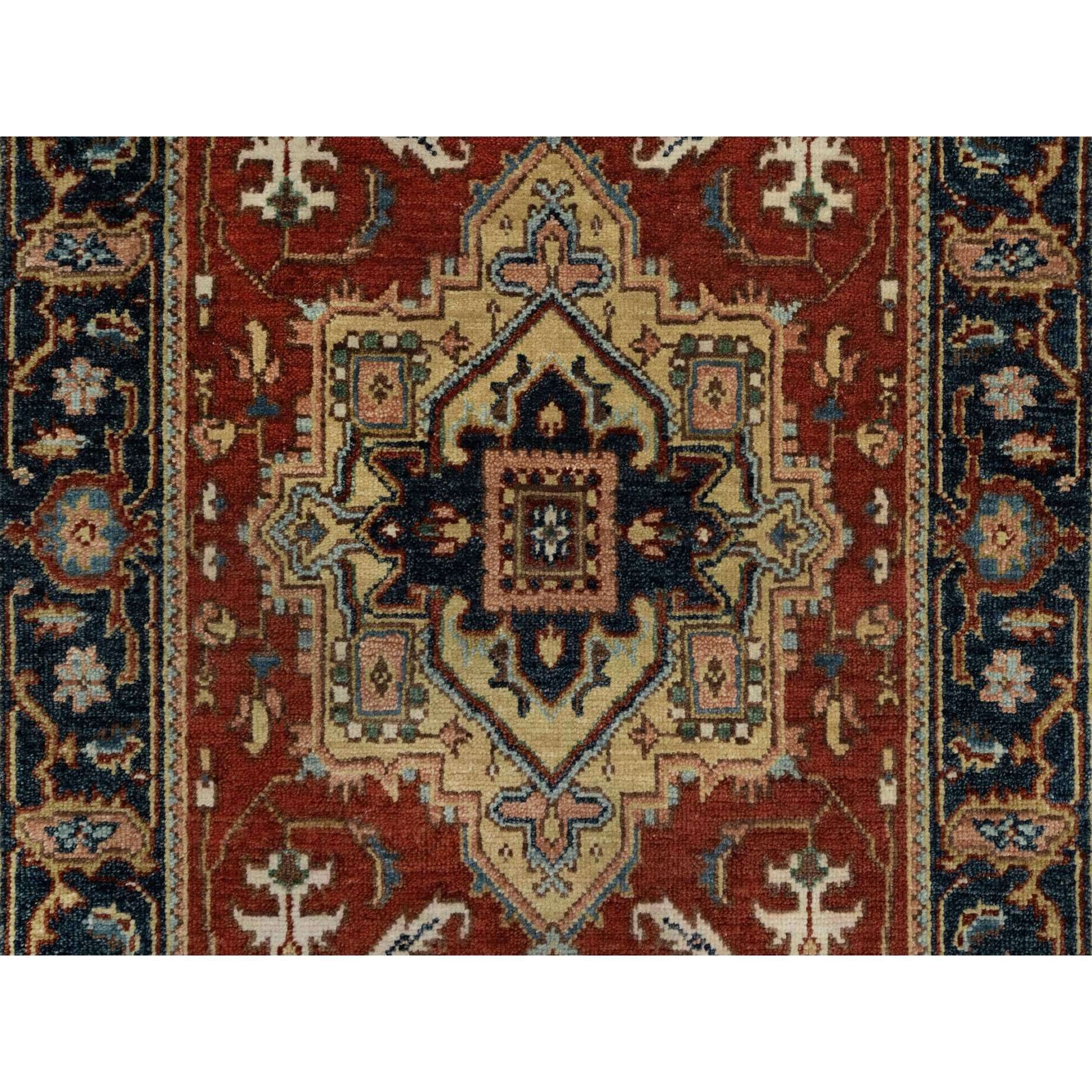 2’6″ x 8′ Ruby Red Hand Knotted Heris Revival New Zealand Wool Runner Rug R91240