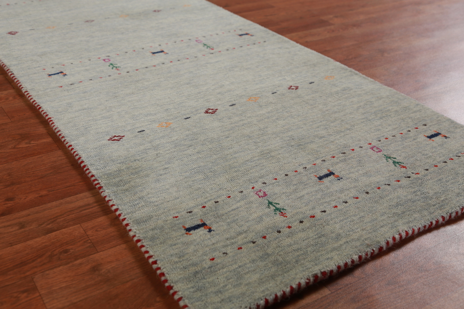 Tribal Handmade Wool Rug Gabbeh Green Carpet 3×6 ft.