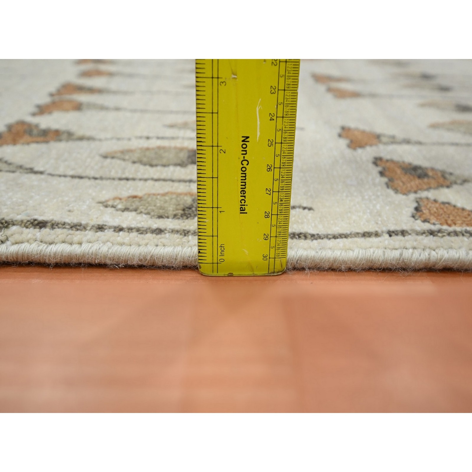 Hand Knotted Rug 2’1″X3’6″ Tan Color Flowers Repetitive Design Wool Mat 75854