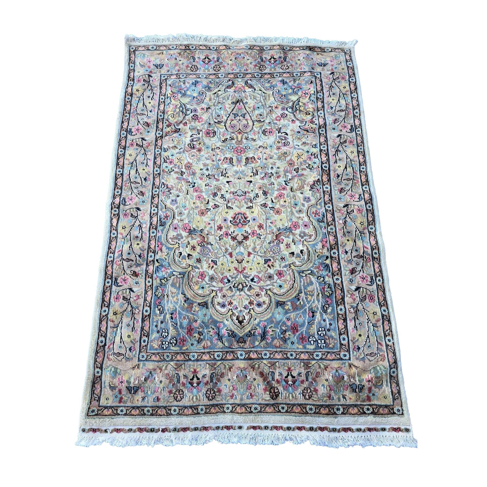Area Rug Tree of life Jungle Birds Indoor Wool Silk Hand Knotted Carpet (6 x 4)’