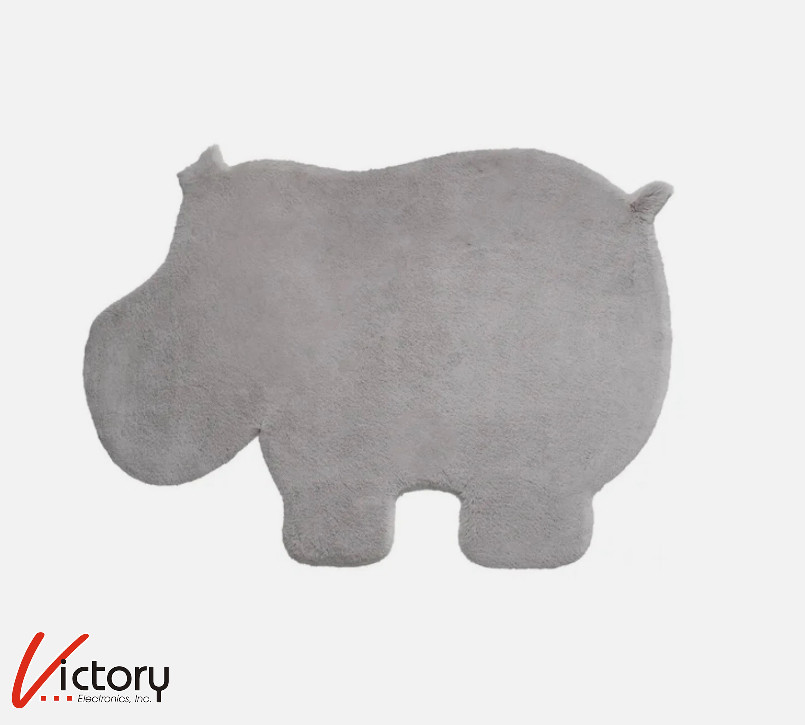 NEW Mon Chateau Faux Fur Shaped Rug | Hippo – 48″ x 33″ | 1870468 | Polyester