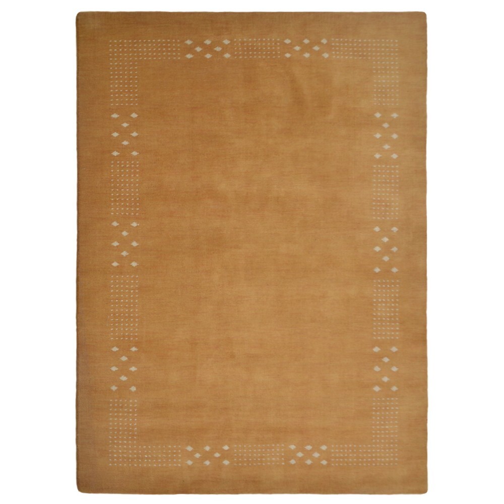 Eco-Friendly Hand Knotted Loom Wool Area Rug Contemporary Gold BBH Homes BBL0053