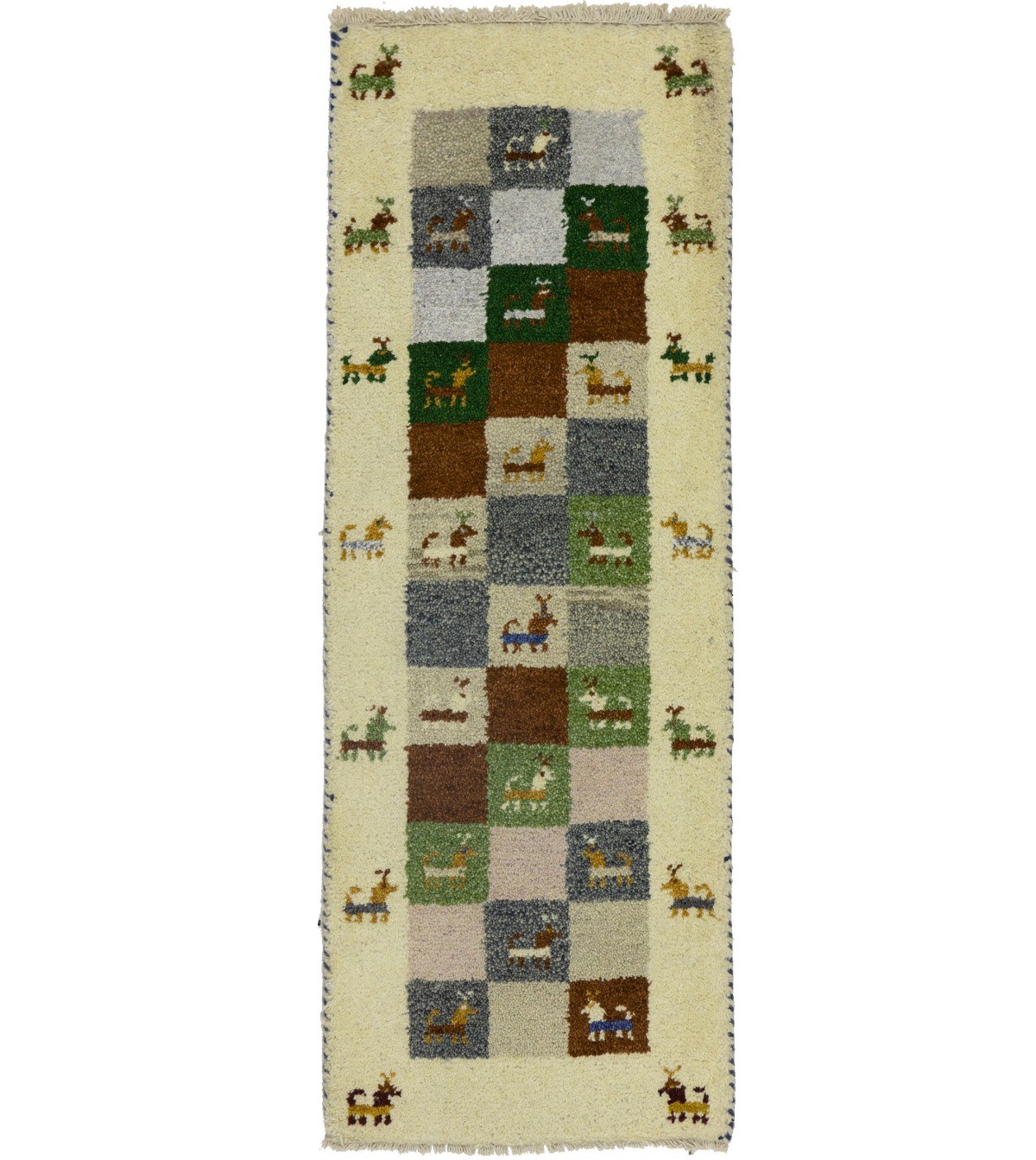 1’4X3’9 ft Narrow Indo-Gabbeh Oriental Area Rug Tribal Modern Multicolor Carpet