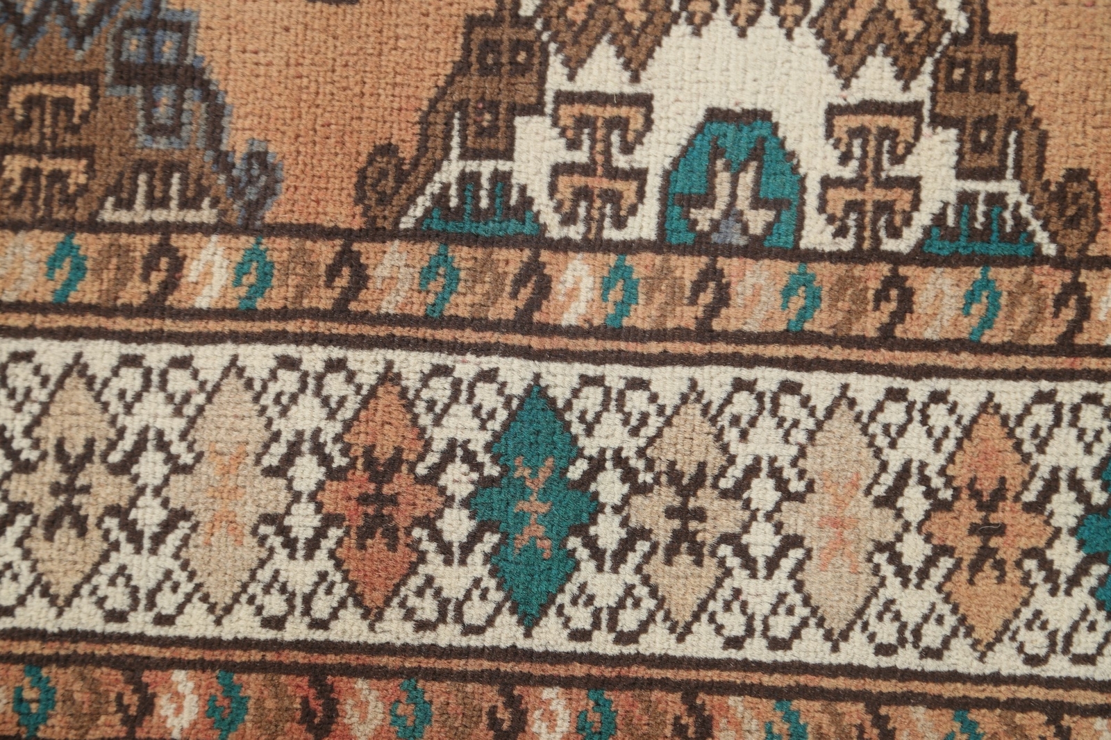 Vintage Geometric Turkoman Tribal Area Rug 4’x6′ Wool Hand-knotted Nomad Rug