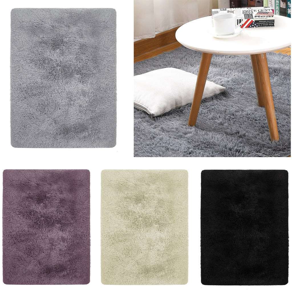 Soft Faux Fur Fluffy Shag Area Rug Long Pile Non-Skid Furry Carpet Bedroom Plush