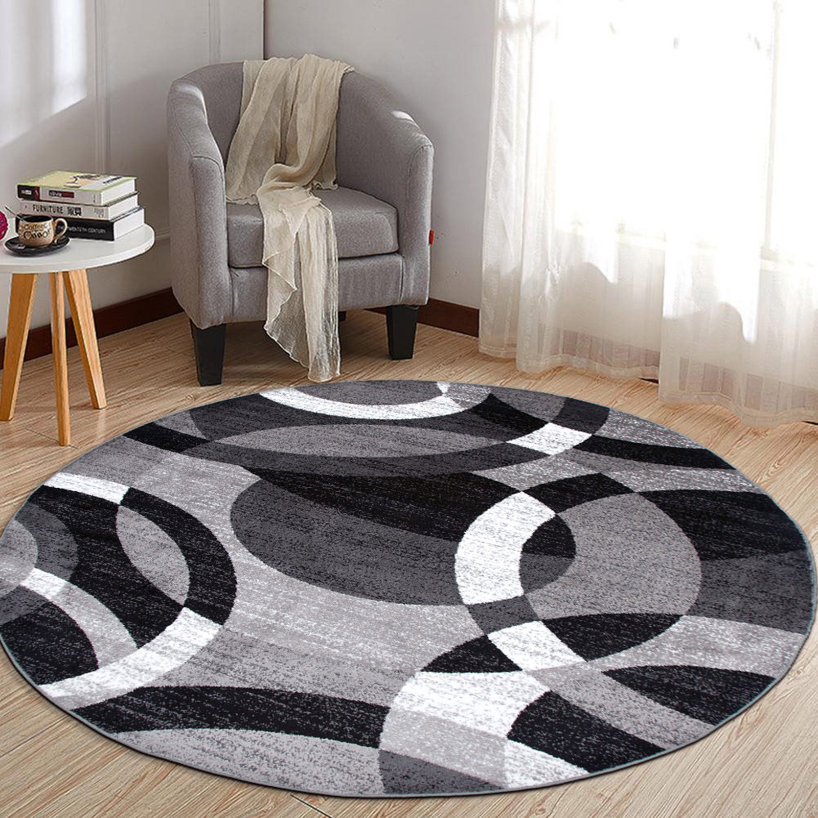 Rugshop Round Area Rugs Geometric Circles Dining Room Rug Round Rugs for Sale