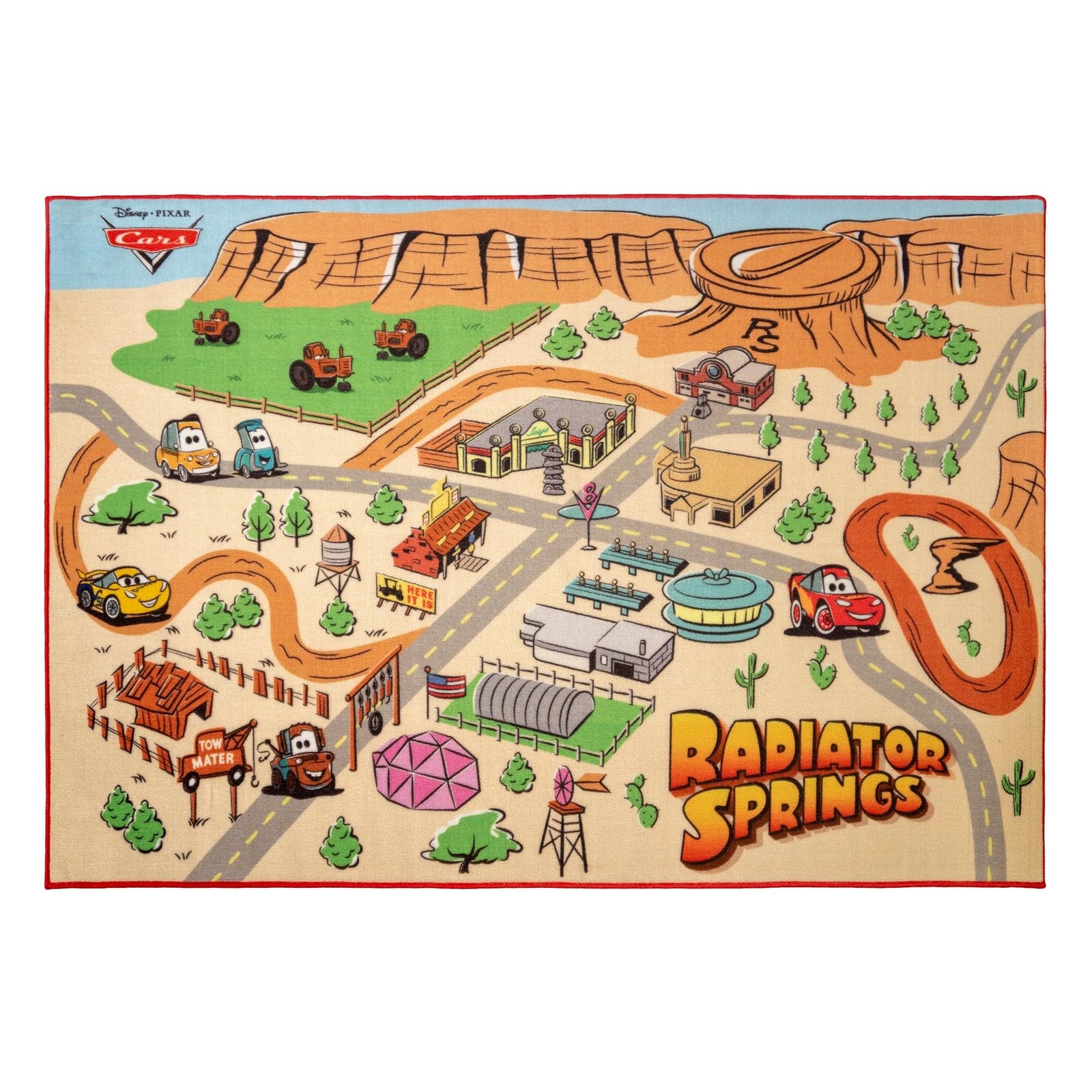 Disney Pixar Cars Indoor Game Rug – 4×6 Large, Non-Slip, Ideal for Children i…