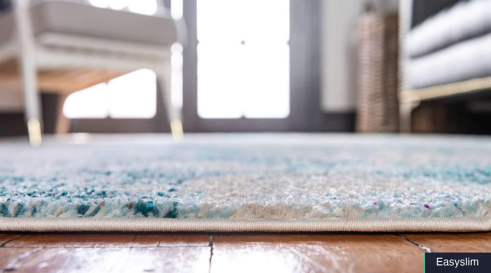 Coastal Modern Runner Rug Light Blue Coral Lobster Shells 3 x 10 Feet