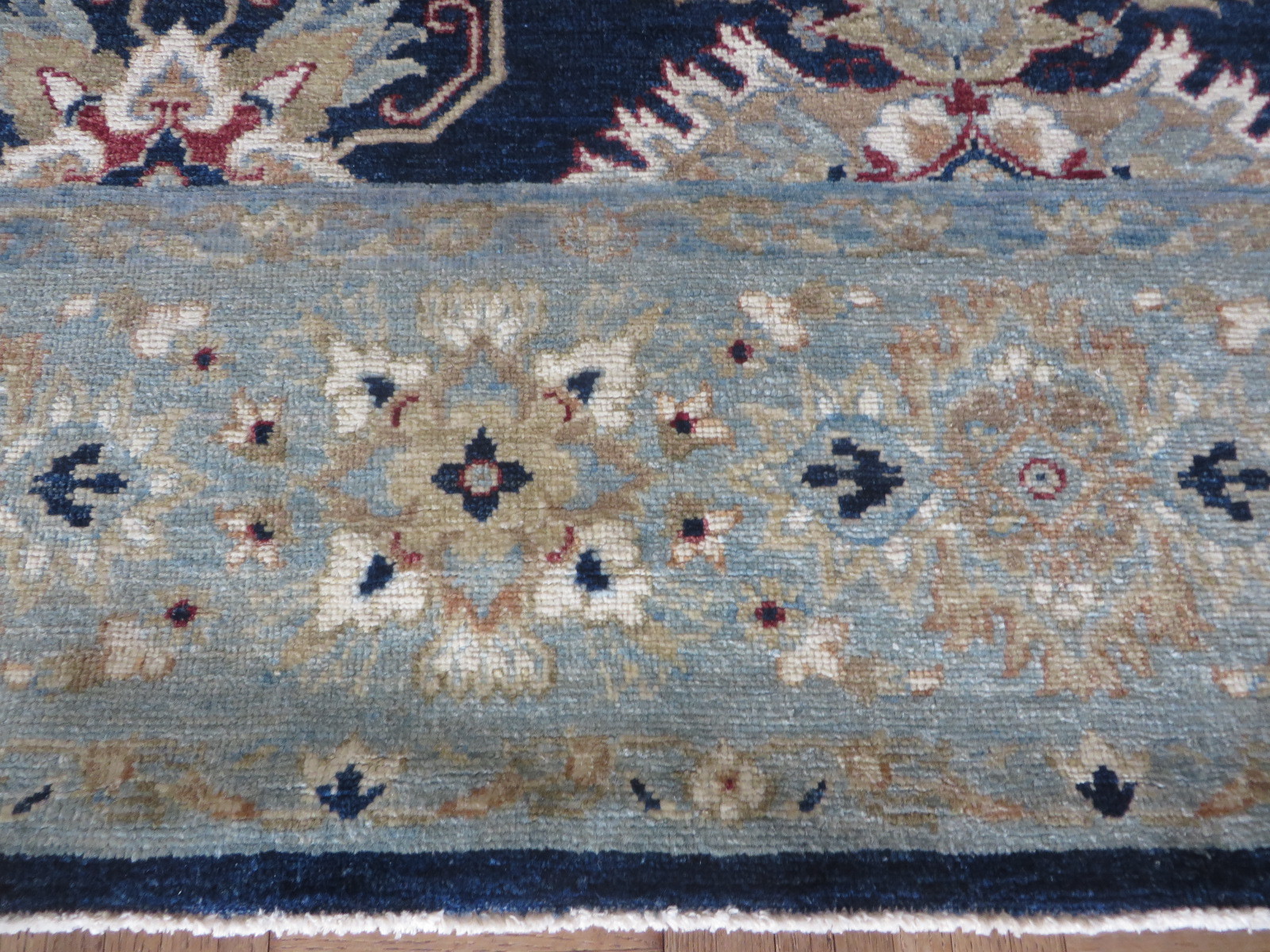 6 X 9’3 Hand Knotted Navy Blue Mahal Peshawar Oriental Rug G5127