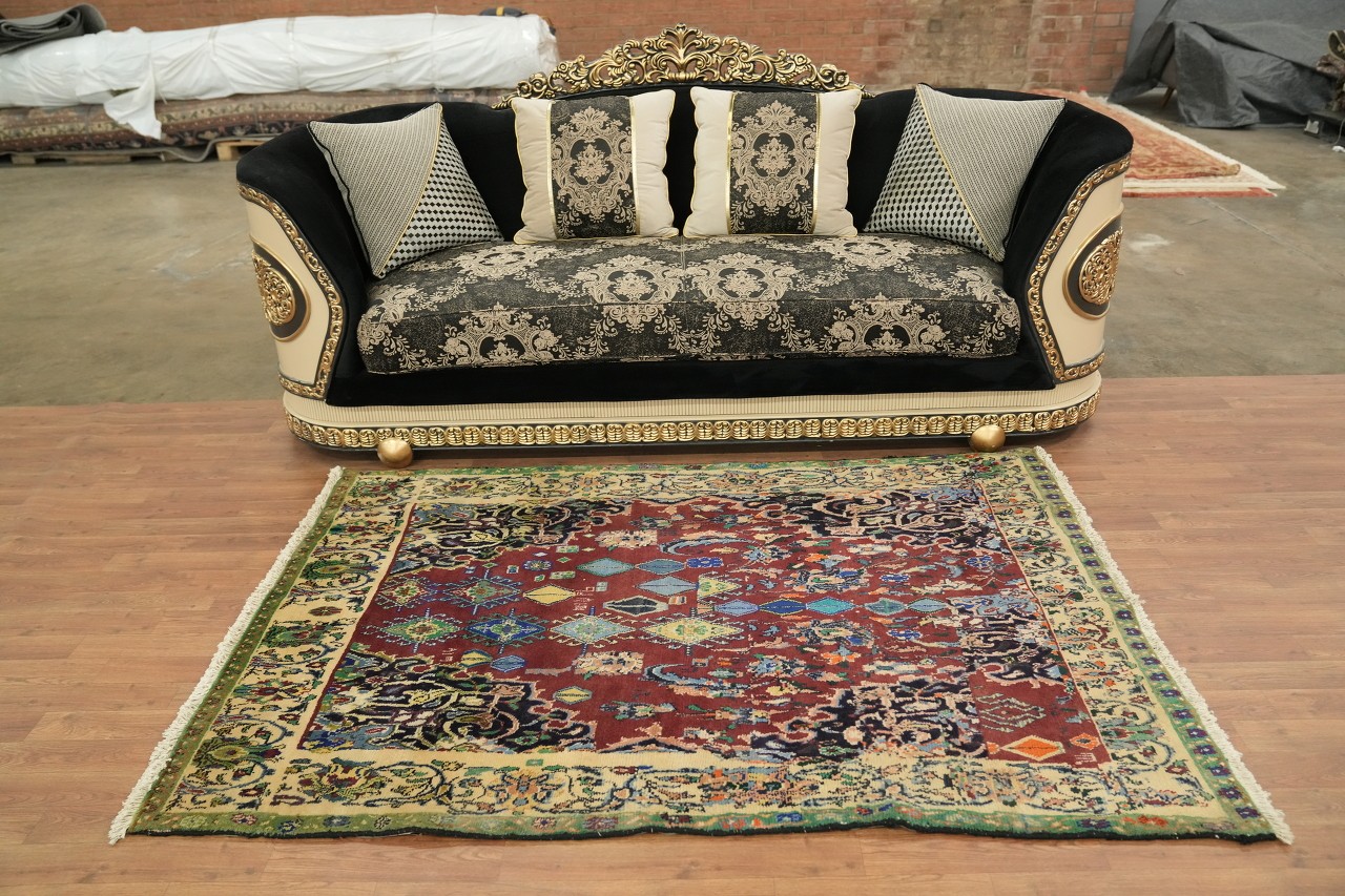 Traditional Artistry Modern Design 4×7 Hand-Knotted Wool Medallion Area Rug
