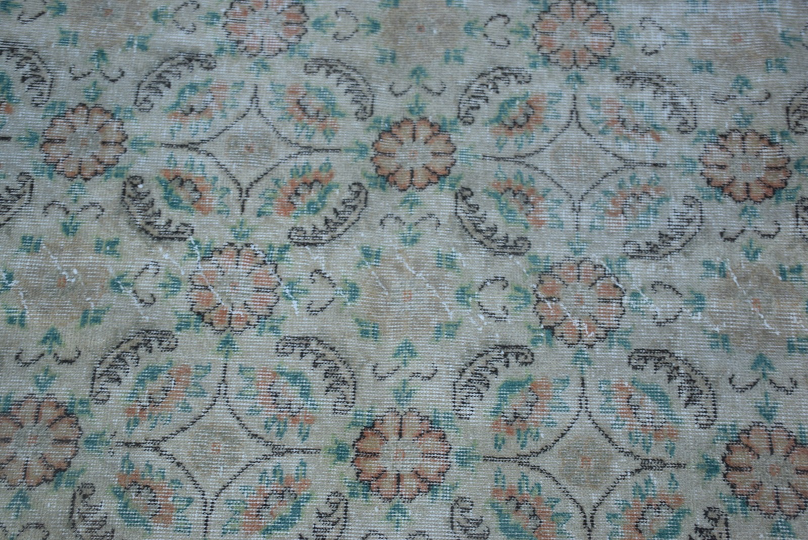Turkish Vintage Rug 3,7×7 ft (114×213 cm), Brown Wool Rug