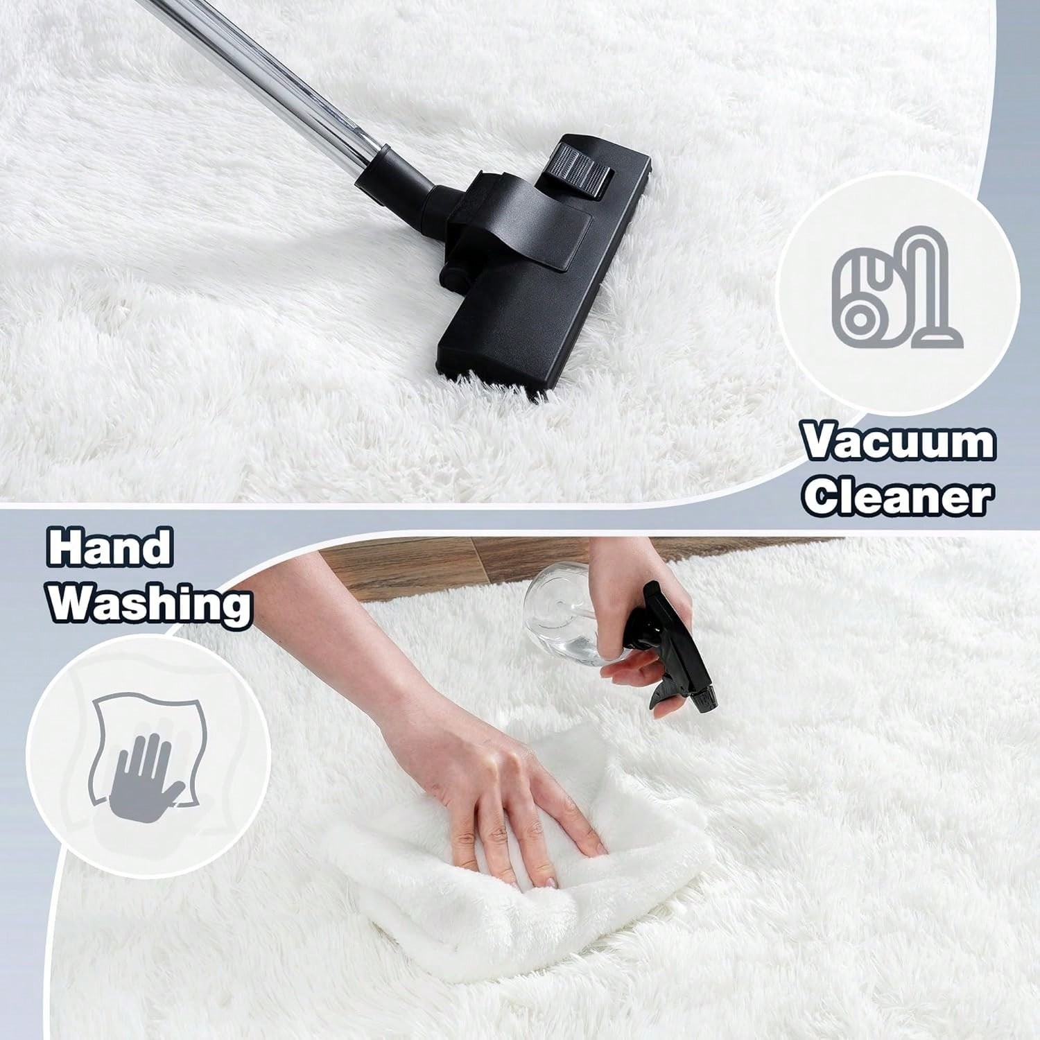 Fluffy Shag Area Rug Cream White Soft Fuzzy Carpet Bedroom Living Room All Sizes