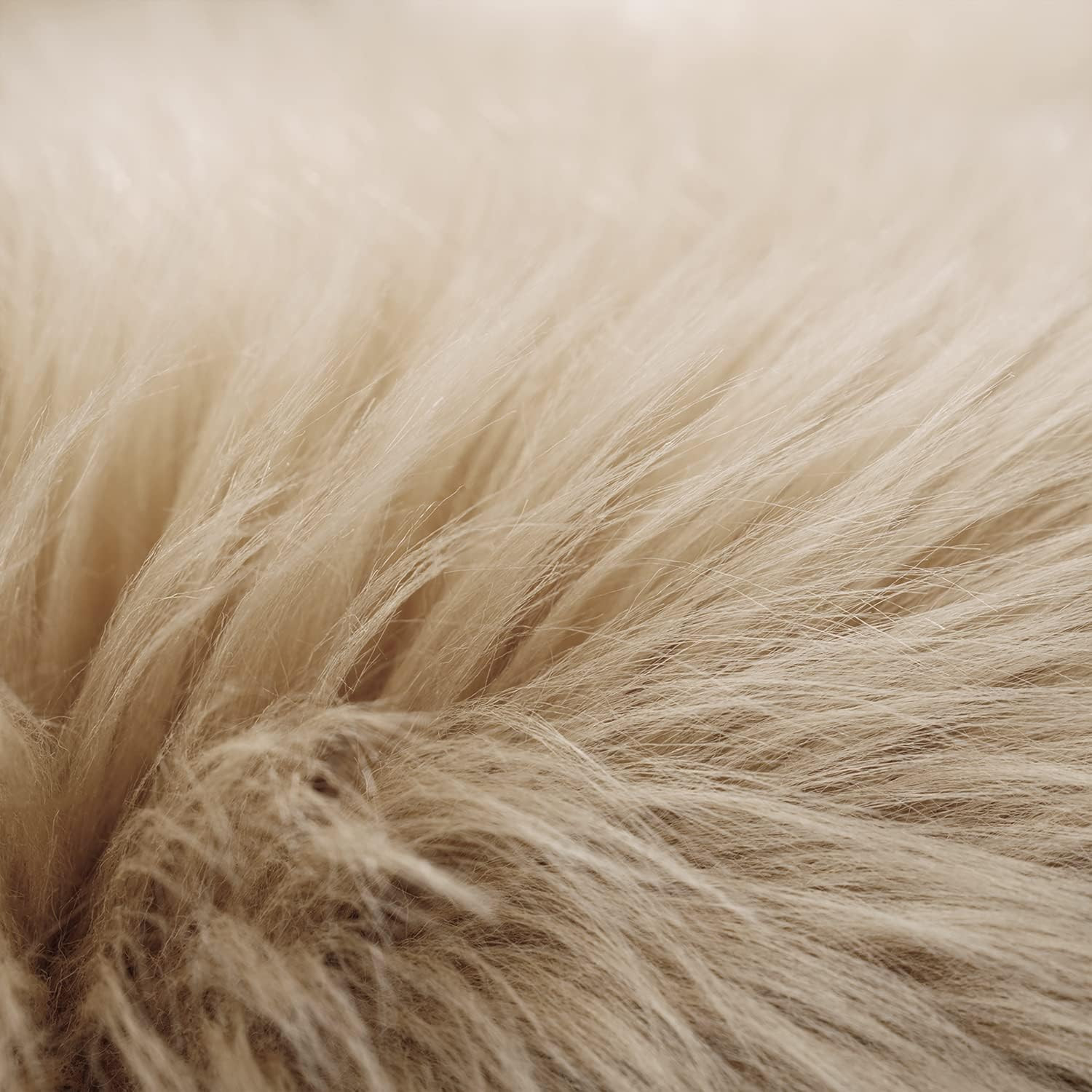 SERISSA Soft Faux Sheepskin Fur Area Rug Beige Fluffy Rug Plush Chair Cover Seat