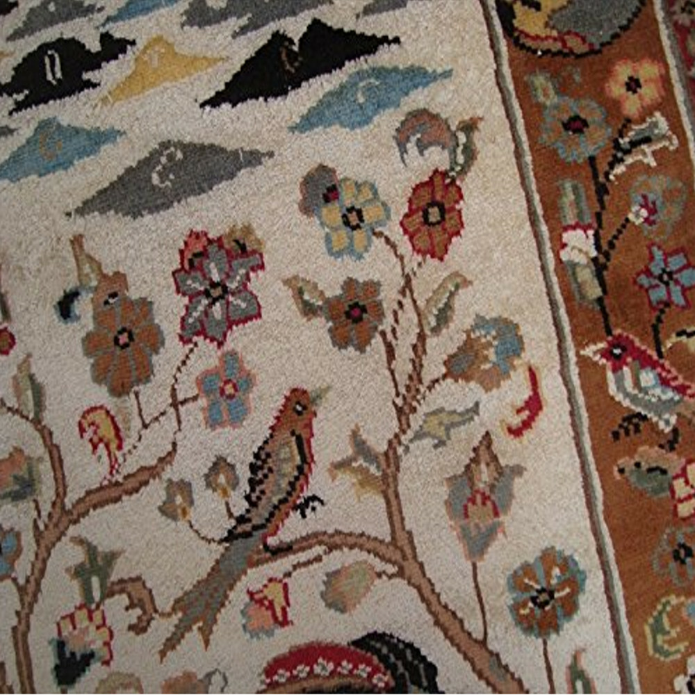 Area Rug Umre Khayam King Queen Love Story Hand Knotted Wool Silk Carpet(5 x 3)’
