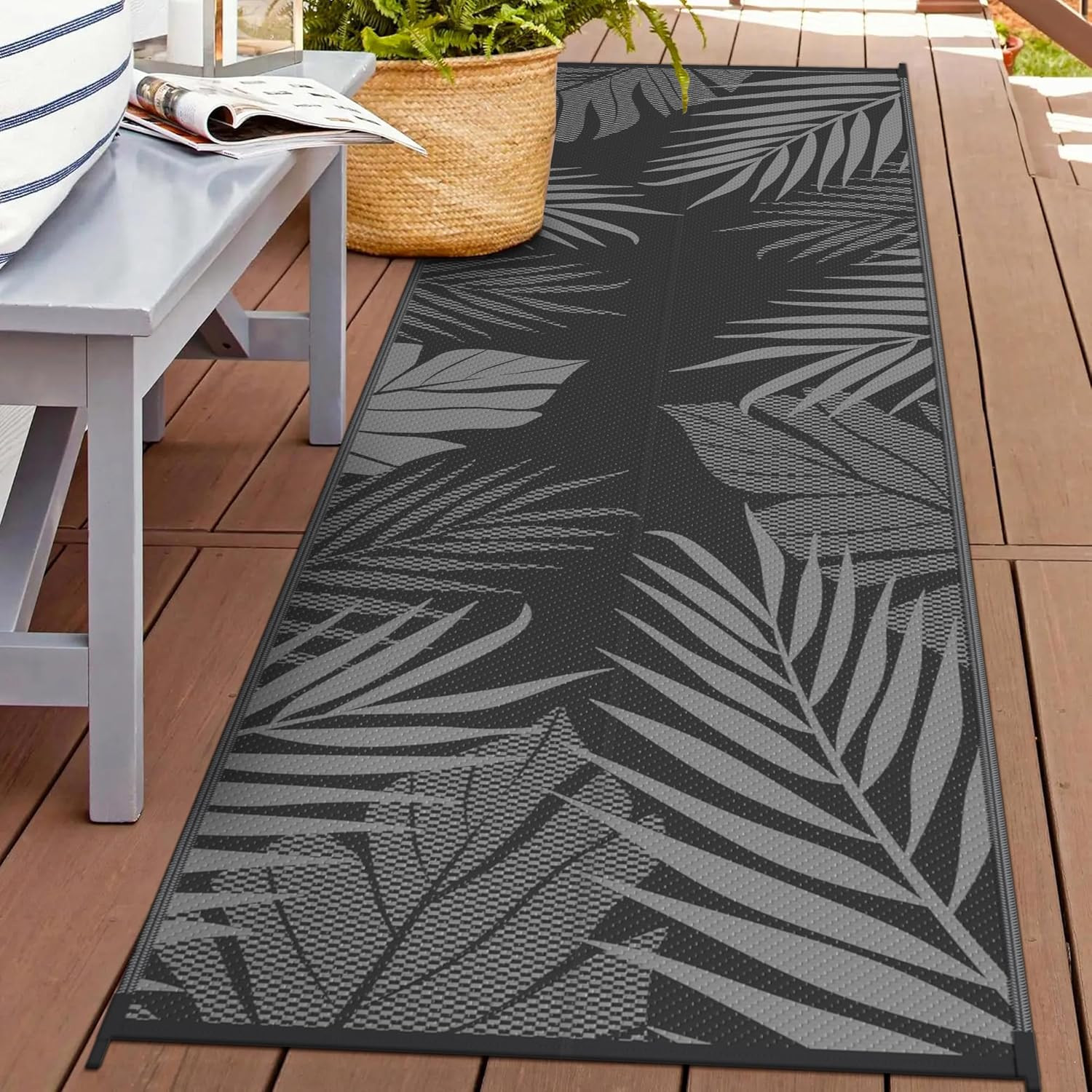 Outdoor Rug 2.5′ X 8′ Waterproof for Patios Clearance, Reversible Outdoor Plasti