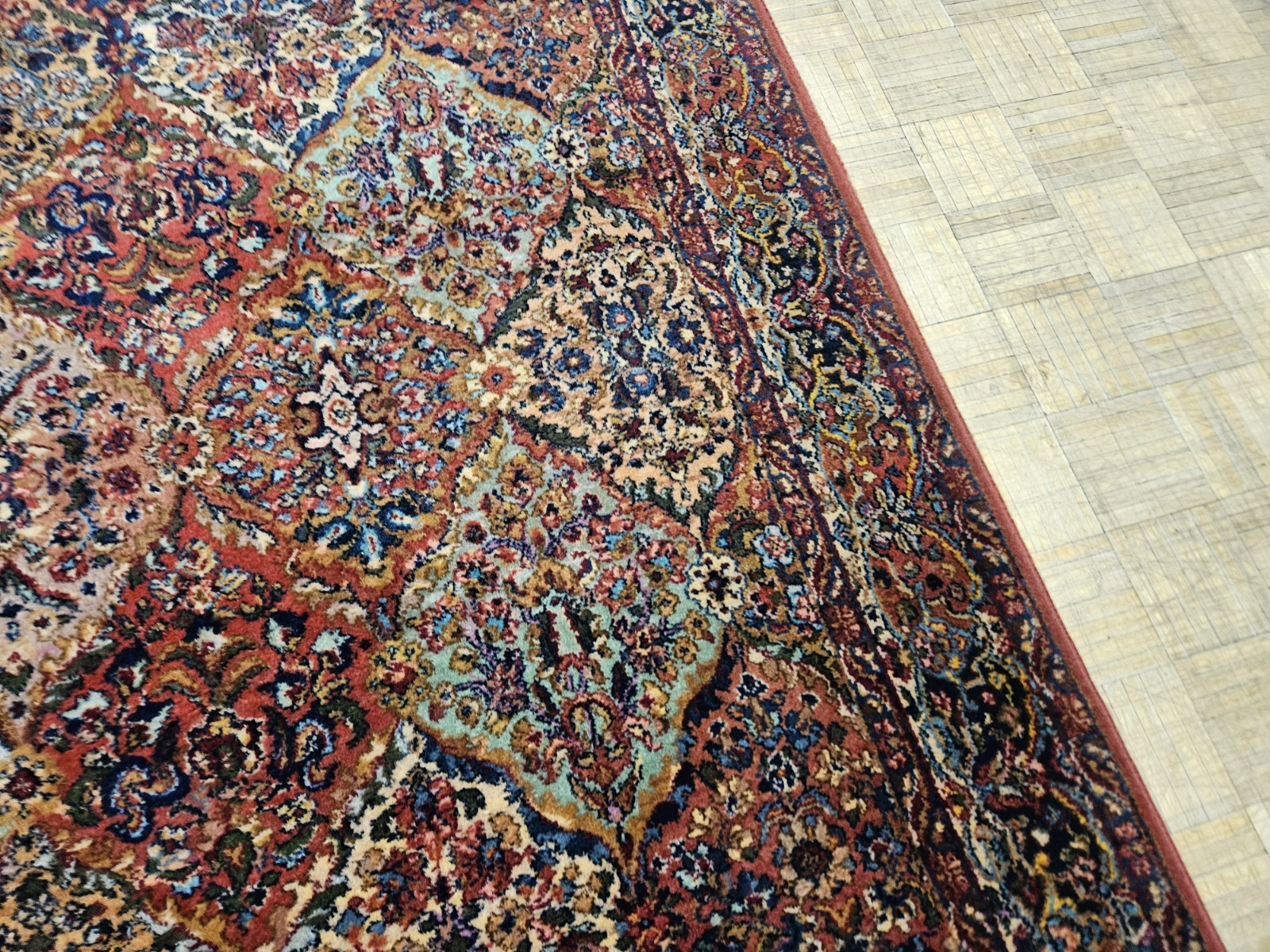 6×9 VINTAGE KARASTAN MULTICOLOR PANEL KIRMAN ORIGINAL 700 717 100% WOOL RUG
