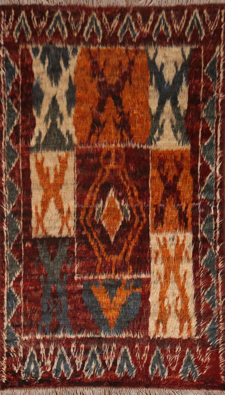 Thick-Plush Modern Moroccan Berber Geometric Oriental Area Rug Wool Handmade 4×6