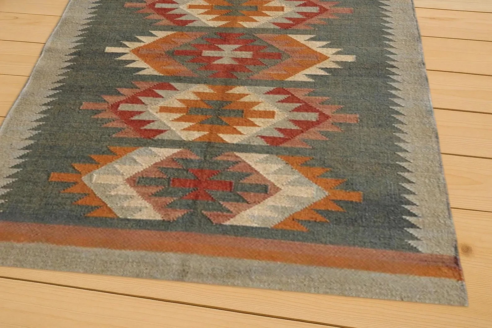 Handmade Handwoven Wool Jute Kilim Rug Color Multicolor Design Carpet Rug